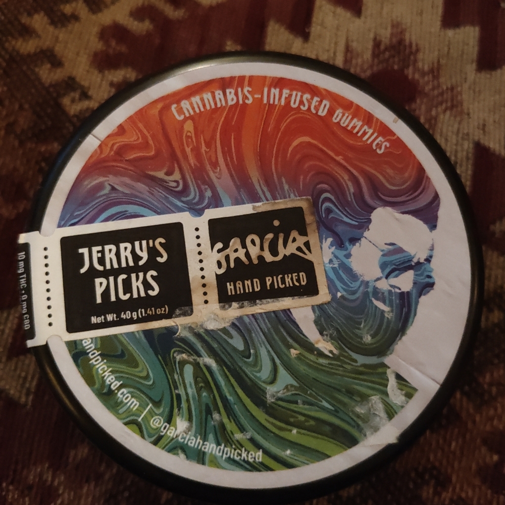 Jerry Garcia Hand Picked Stash Tin Grateful Dead All Stickers Empty Gummy 2 type
